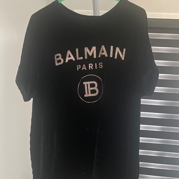 Balmain velvet sparkly logo top - Picture 5 of 5